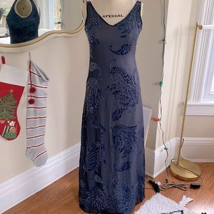 NEW but vintage silk rayon velvet shimmer floor length maxi dress 2
